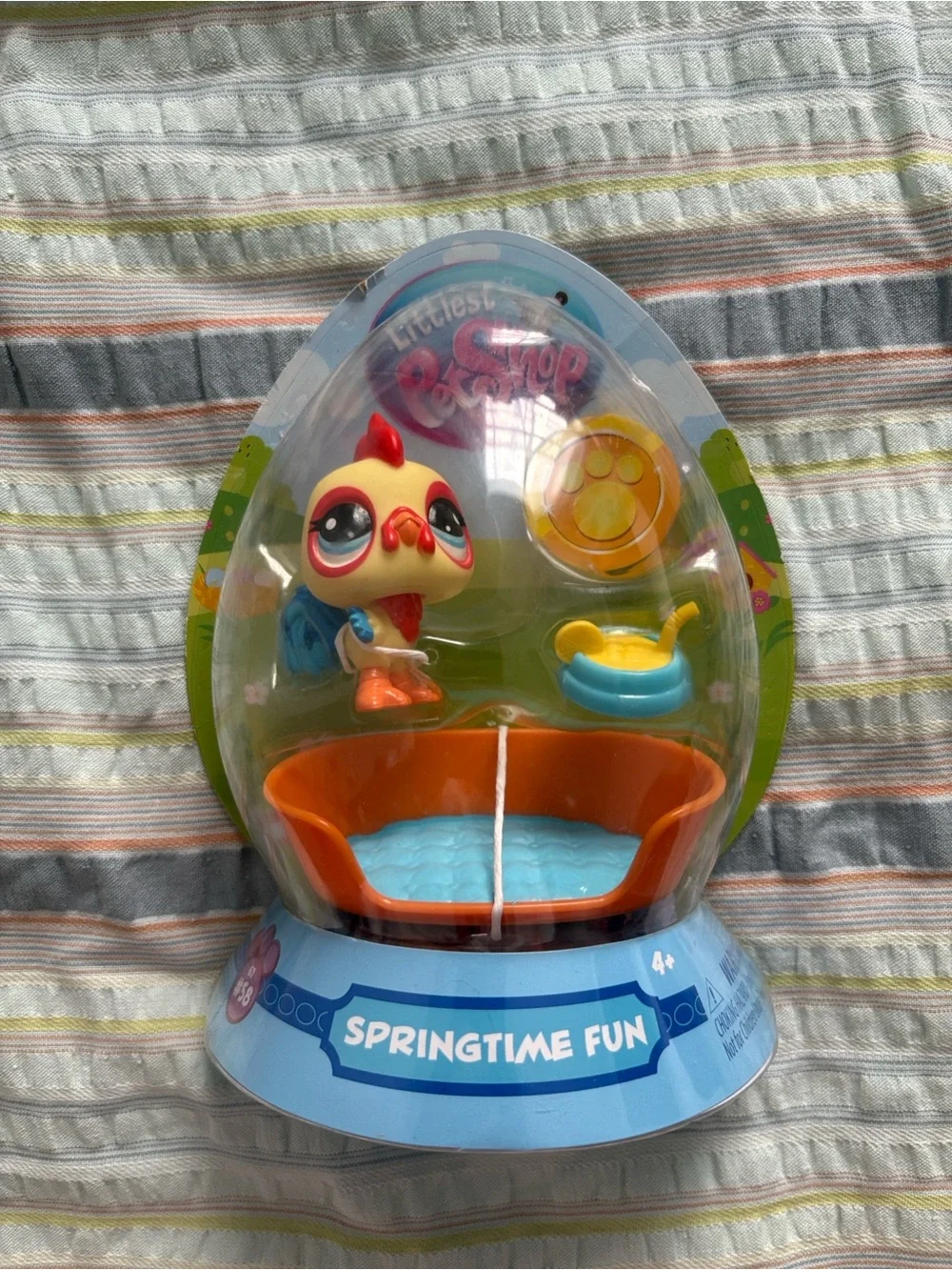 Littlest Pet Shop Yellow, Red & Blue Chick Figure with Orange Pool